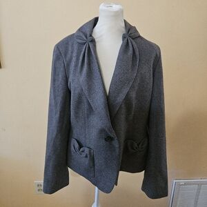 Talbots Kate Blazer Gray Tailored Wool Blazer New With Tags 16 Petite